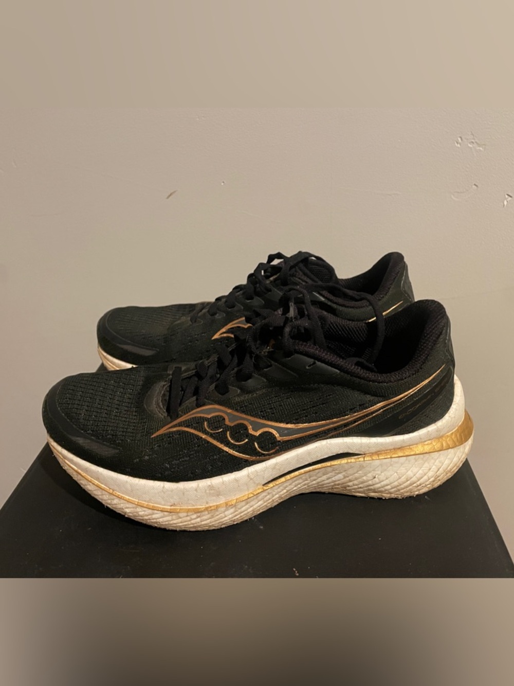 Saucony Women's Black Endorphin Speed 4 with Gold Accent Running Shoes